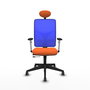 PIQUERAS Y CRESPO Silla de oficina Motilla con mecanismo Sincro/Traslack Naranja y Azul