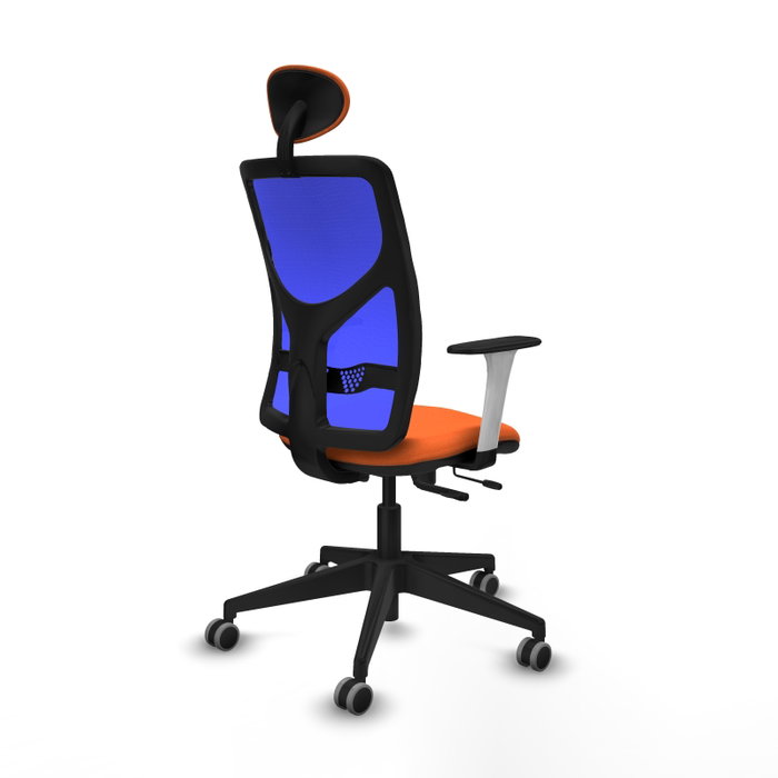 PIQUERAS Y CRESPO Silla de oficina Motilla con mecanismo Sincro/Traslack Naranja y Azul PIQUERAS Y CRESPO Silla de oficina Motilla con mecanismo Sincro/Traslack Naranja y Azul
