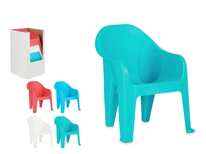 Kipit Silla Infantil Surtidos Col 38x45x39 cm Plástico Polipropileno Azul Blanco Coral Menta (Set de 12)