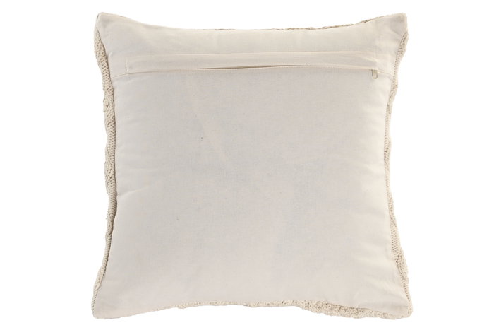 DKD Home Decor Cojin Boho Crudo 45 x 45 cm Algodon Hecho a Mano (2 Unidades)