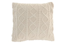 DKD Home Decor Cojín de Algodón Hecho a Mano Crudo 45x45 cm Pack de 2