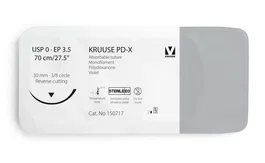 KRUUSE SUTURA PD-X 0 70CM AGUJA 30MM 3/8 TRIANGULAR 12U