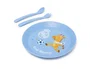 Miniland Vajilla infantil Real Madrid Kiddie Meal Set de 5 Piezas - Plato, Bol, Vaso y Cubiertos para Bebé y BLW