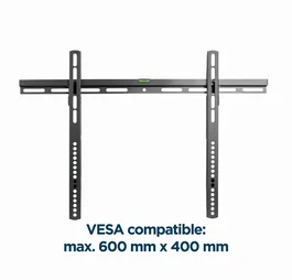 Gembird WM-70F-02 Soporte de Pared para TV Acero Negro, Compatible 37" a 70" (94-177,8 cm), VESA hasta 600x400 mm, Nivel Integrado