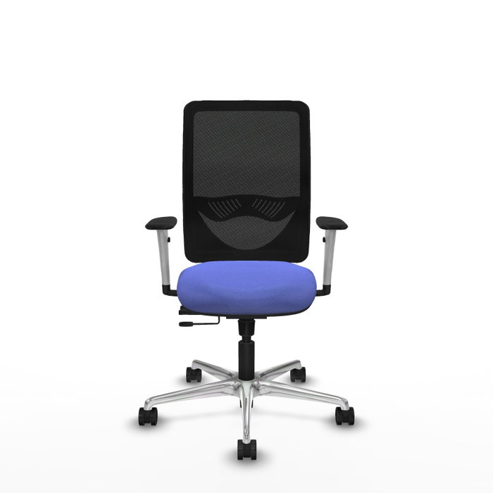 PIQUERAS Y CRESPO Silla de oficina Zulema con mecanismo Sincro/Traslack, Azul claro y Negro