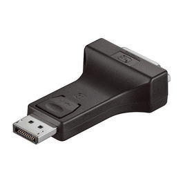 GoodConnections Alcas DVI-DP Adaptador DisplayPort a DVI-I, Macho a Hembra, 24+5 Pines, 24K Dorado, Negro