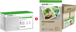 Prindo Green Value Pack Negro, Cian, Magenta y Amarillo con Papel de Regalo
