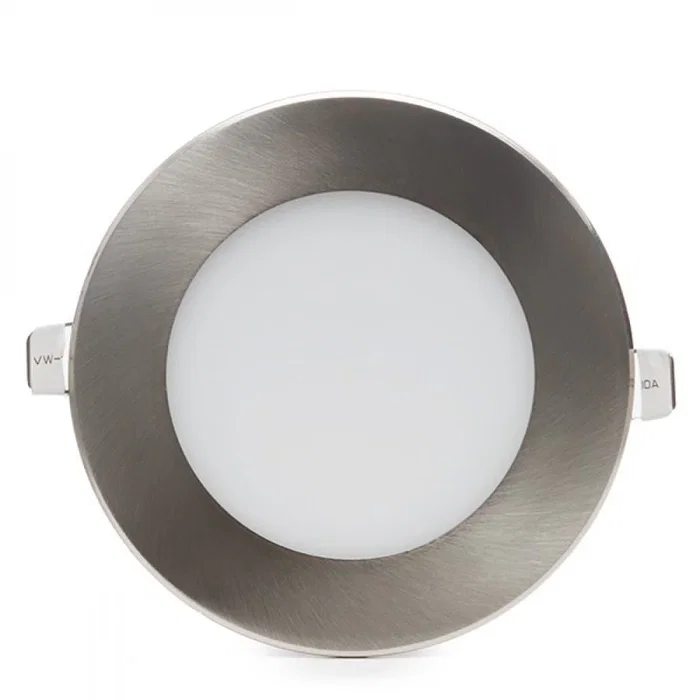 Placa LED Circular 6W 480Lm 4200ºK Niquel Satinado [GL-CL-R6N-W]