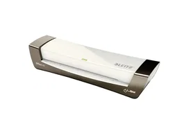 Leitz ILAM OFFICE Plastificadora DIN A4, 2 Rodillos, Hasta 125 micras, Color Blanco/Plata