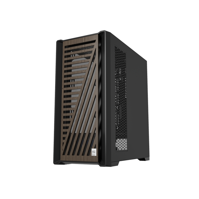 Phoenix technologies Caja Ordenador Artisan Noble, Frontal Madera, Cristal Templado, Gaming, ATX