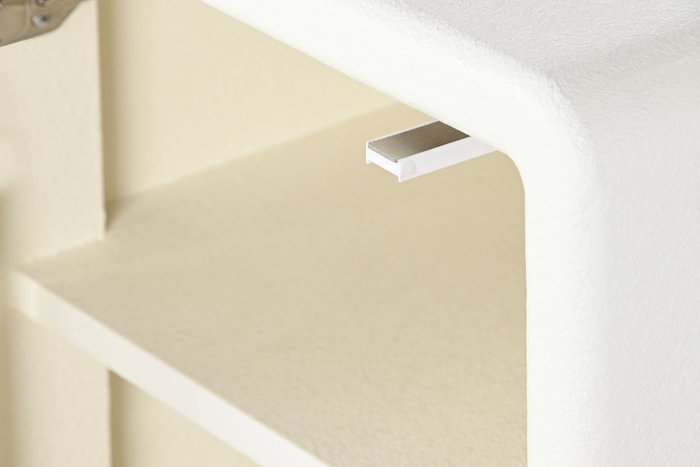DKD Home Decor Mesita de Noche Moderna Blanco 1 Puerta 40 x 55 x 45 cm