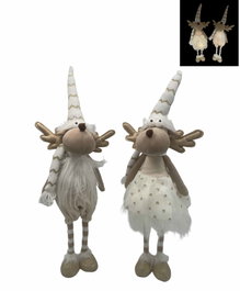 DKD Home Decor Figura Navidad Moderna Blanco Poliester Led 14 x 60 x 13 cm (2 Unidades)