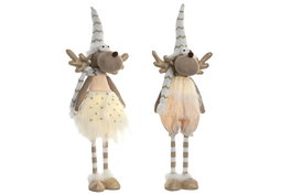 DKD Home Decor Figura Navidad Moderna Blanco Poliester Led 14 x 60 x 13 cm (2 Unidades)