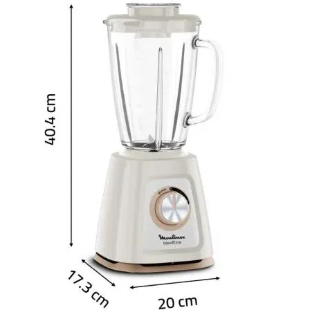 Moulinex Batidora de vaso Blendforce LM430A10 - 800W, Jarra de Cristal Termorresistente 1.75L