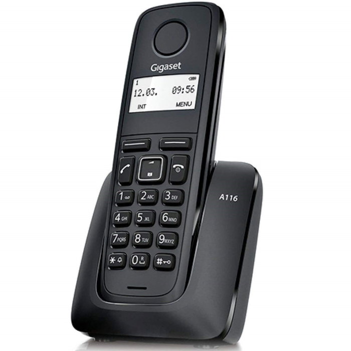 Gigaset A116 Teléfono Inalámbrico Negro con Identificador de Llamadas Gigaset A116 Teléfono Inalámbrico Negro con Identificador de Llamadas