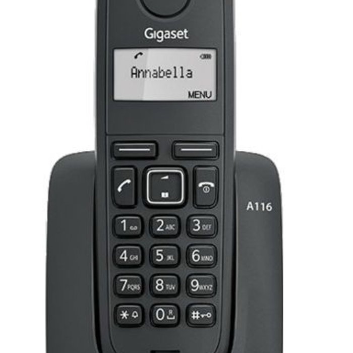 Gigaset A116 Teléfono Inalámbrico Negro con Identificador de Llamadas Gigaset A116 Teléfono Inalámbrico Negro con Identificador de Llamadas