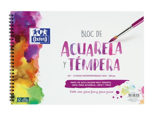 Oxford Bloc de Dibujo para Acuarela y Témpera 300g A4+