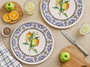 Hermia Juego de Platos de Servicio de Cerámica (6 Piezas) en Amarillo, Azul, Blanco y Verde