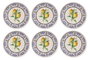 Hermia Juego de Platos de Servicio de Cerámica (6 Piezas) en Amarillo, Azul, Blanco y Verde
