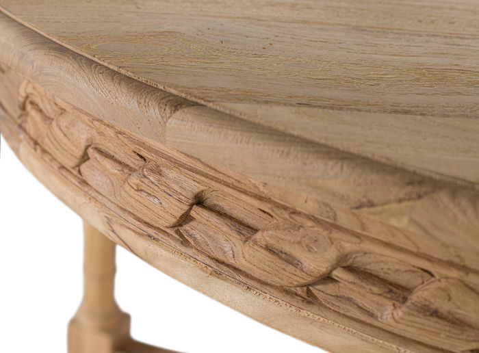 GINER Y COLOMER Mesa de Comedor Redonda de Teca Maciza 120 cm Natural