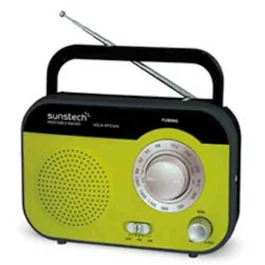 Sunstech RPS560 Radio Portátil Analógica AM/FM Verde con Antena Telescópica y Asa
