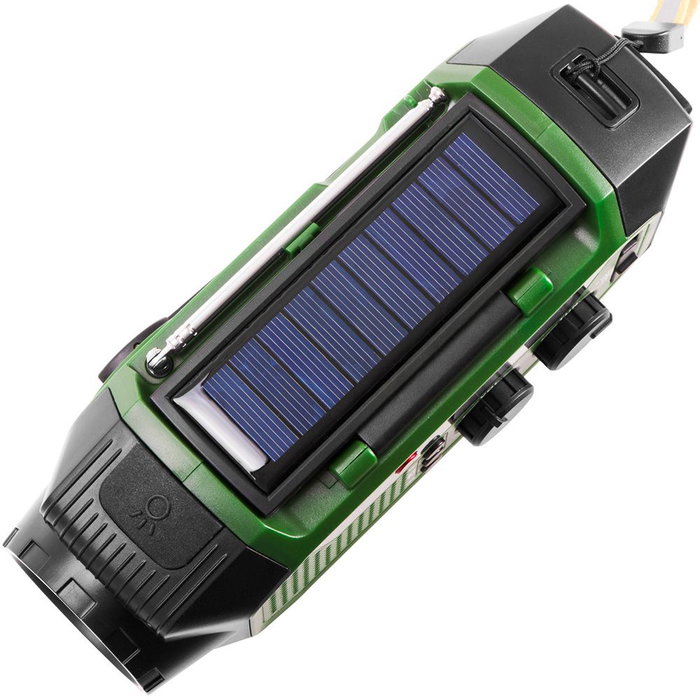 Camry CR1919 Radio Multifunción de Emergencia con Carga Solar/Dinamo/USB-C, Bluetooth 5.0, Linterna LED, Power Bank 4000 mAh, Pantalla LCD, Verde Camry CR1919 Radio Multifunción de Emergencia con Carga Solar/Dinamo/USB-C, Bluetooth 5.0, Linterna LED, Power Bank 4000 mAh, Pantalla LCD, Verde