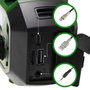 Camry CR1919 Radio Multifunción de Emergencia con Carga Solar/Dinamo/USB-C, Bluetooth 5.0, Linterna LED, Power Bank 4000 mAh, Pantalla LCD, Verde
