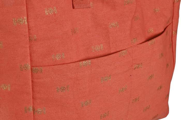 DKD Home Decor Bolso Mediterraneo Azul Coral Beige 55 x 14 x 35 cm Algodon Poliester