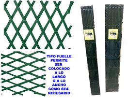 Bambú Enrejado Celosía Extensible en PVC Verde 300x100cm