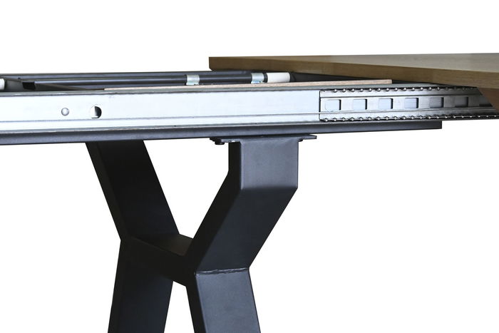 DKD Home Decor Mesa Comedor Marron Negro Metal MDF 200 x 100 x 75 cm