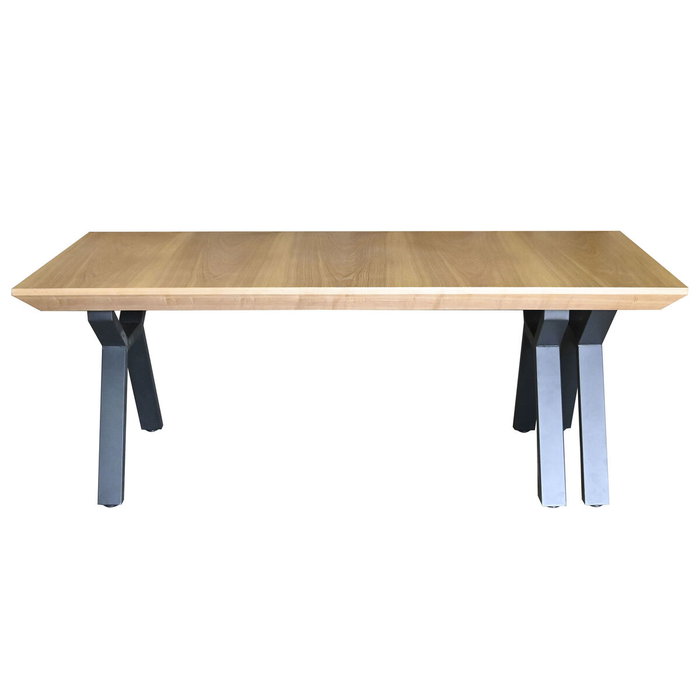 DKD Home Decor Mesa de Comedor Extensible Metal y MDF Marrón y Negro