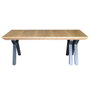 DKD Home Decor Mesa de Comedor Extensible Metal y MDF Marrón y Negro