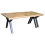 DKD Home Decor Mesa de Comedor Extensible Metal y MDF Marrón y Negro