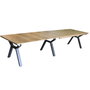DKD Home Decor Mesa de Comedor Extensible Metal y MDF Marrón y Negro