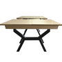 DKD Home Decor Mesa de Comedor Extensible Metal y MDF Marrón y Negro