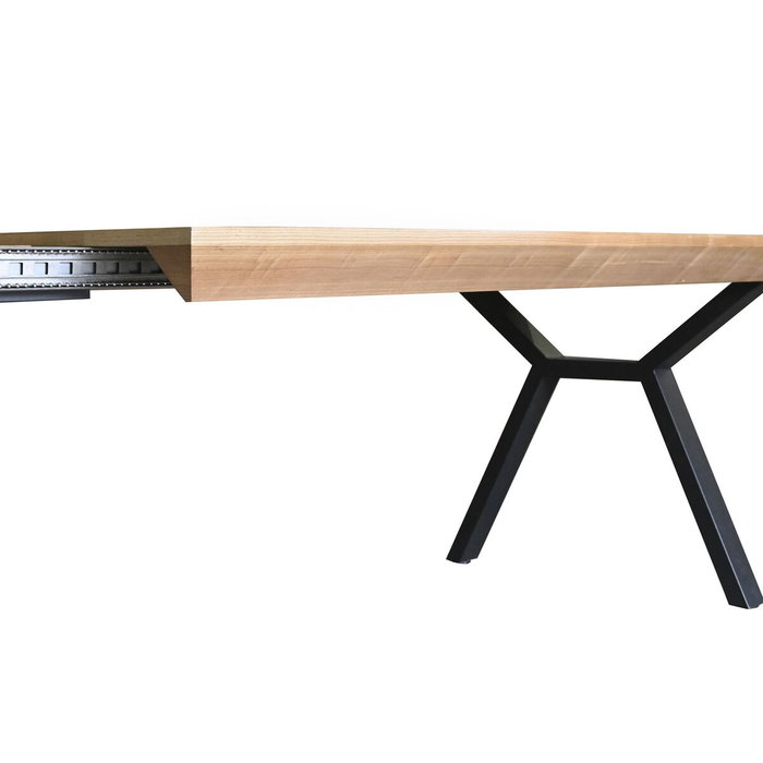 DKD Home Decor Mesa de Comedor Extensible Metal y MDF Marrón y Negro