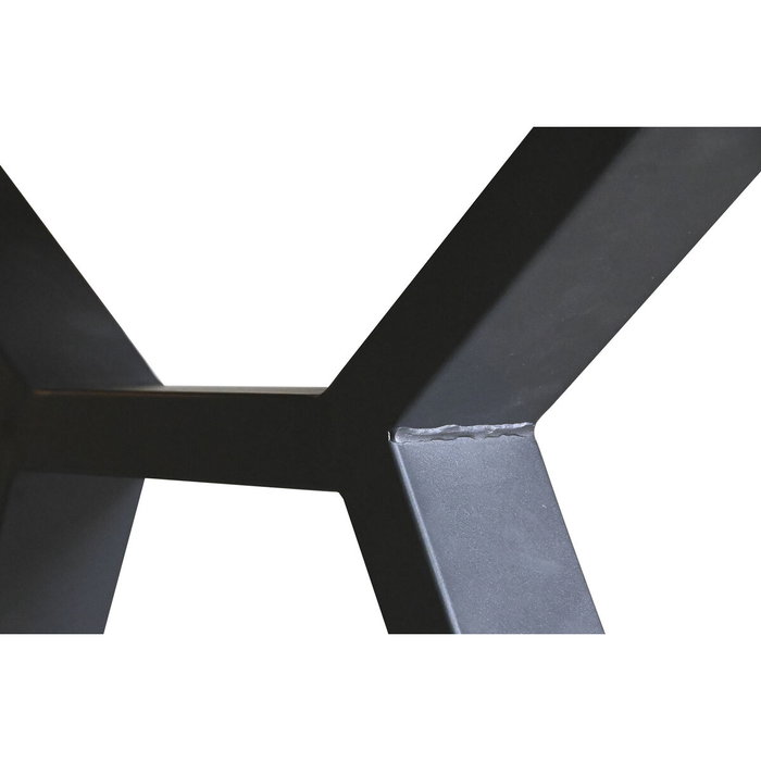 DKD Home Decor Mesa de Comedor Extensible Metal y MDF Marrón y Negro