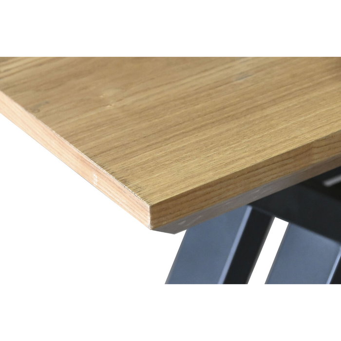 DKD Home Decor Mesa de Comedor Extensible Metal y MDF Marrón y Negro