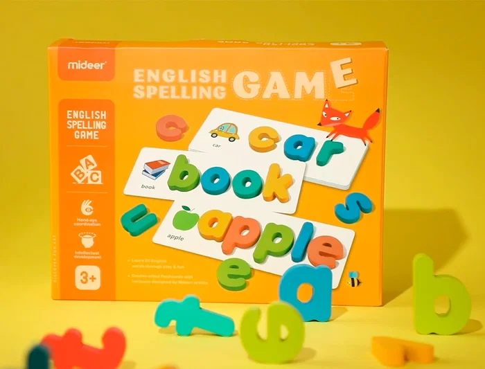 Mideer Juego Didactico de Emparejar Letras en Inglés con Tarjetas de Madera para Niños