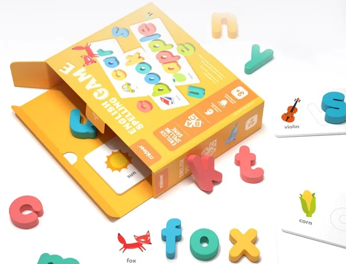 Mideer Juego Didactico de Emparejar Letras en Inglés con Tarjetas de Madera para Niños