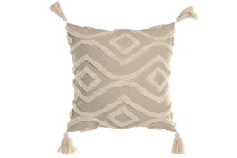 DKD Home Decor Cojines de Algodón Hechos a Mano Crudo 45x45 cm (Pack de 2)