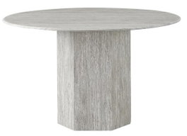 DKD Home Decor Mesa Redonda de Comedor Granito y MDF Gris