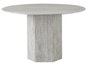 DKD Home Decor Mesa Redonda de Comedor Granito y MDF Gris