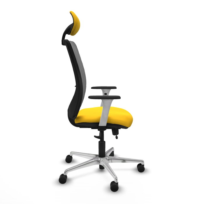 PIQUERAS Y CRESPO Silla de oficina Zulema con mecanismo Sincro/Traslack, Amarillo y Gris