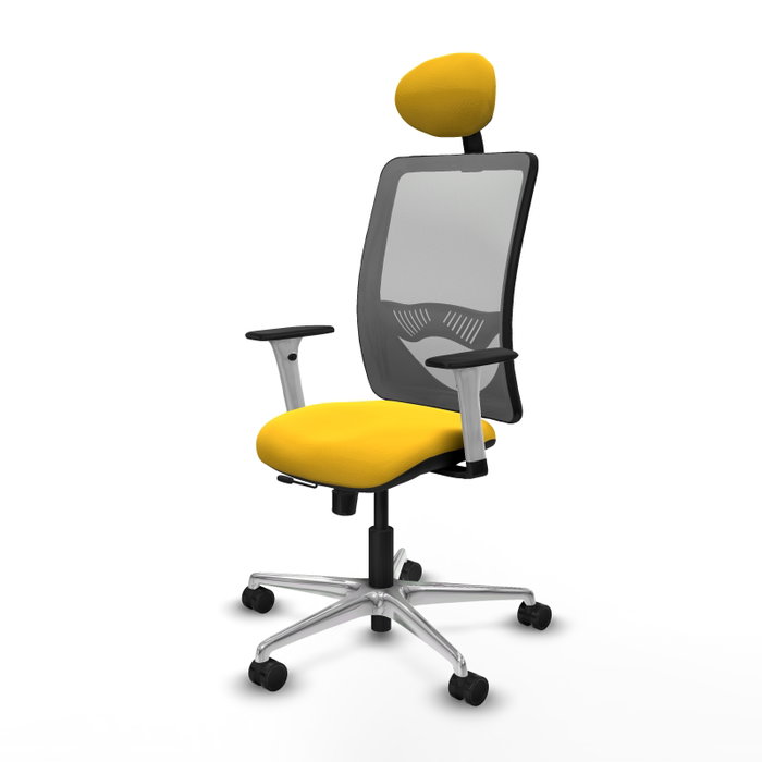 PIQUERAS Y CRESPO Silla de oficina Zulema con mecanismo Sincro/Traslack, Amarillo y Gris