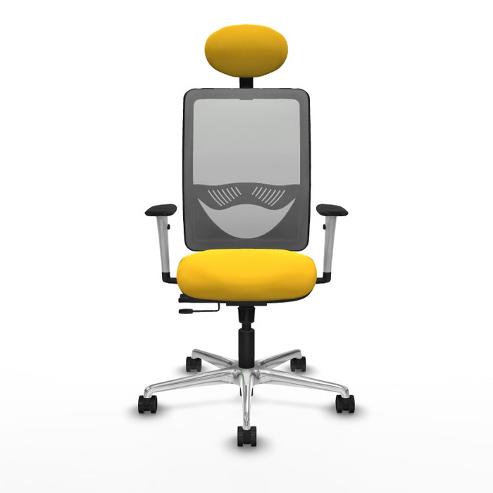 PIQUERAS Y CRESPO Silla de oficina Zulema con mecanismo Sincro/Traslack, Amarillo y Gris