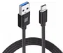 Eightt ECT-3B - Cable USB-A a USB-C 3.2 Gen 1 (5 Gbps) de 1 metro con revestimiento de nylon trenzado negro
