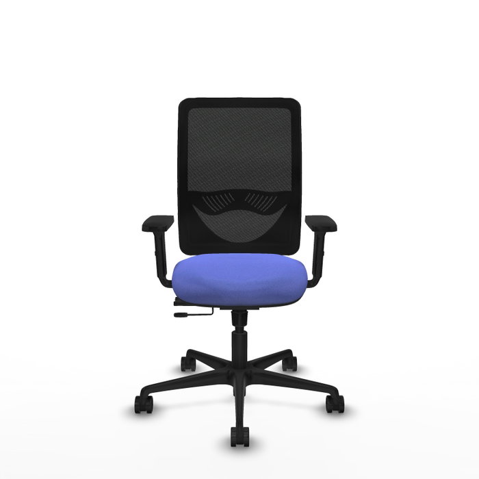 PIQUERAS Y CRESPO Silla de oficina Zulema con mecanismo Sincro/Traslack, Azul claro y Negro