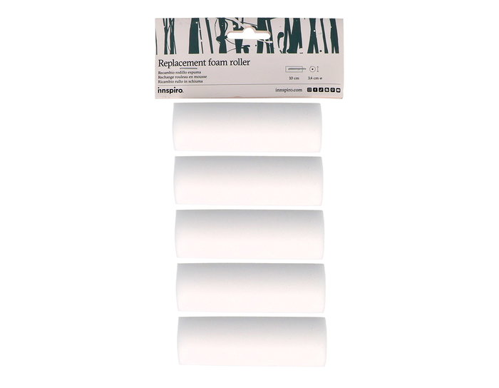 Innspiro Pack de 5 recambios de rodillo de espuma de 10 cm Innspiro Pack de 5 recambios de rodillo de espuma de 10 cm