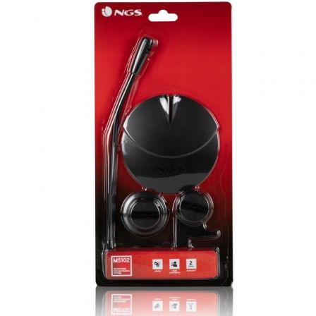 Ngs Microfono sobremesa MS 102, Microfono de condensador con doble peana de sujeccion para escritorio y monitor Ngs Microfono sobremesa MS 102, Microfono de condensador con doble peana de sujeccion para escritorio y monitor